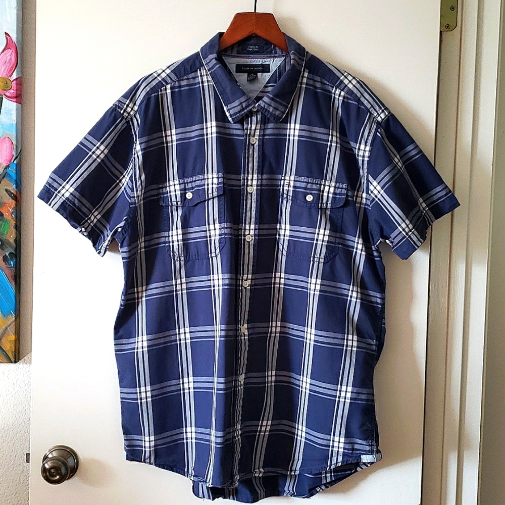 Tommy Hilfiger Custom Fit Plaid Shirt Size XXL